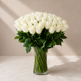 Classic White Roses Vase