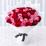 50 Red and Pink Roses Bouquet
