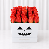 White Roses Box - Orange Roses - Halloween