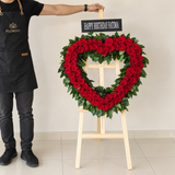 Heart shape roses arrangement