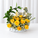 Yellow roses in a Basket
