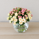 Baby rose in fish bowl - Pink & Peach