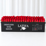 100 Red Roses in A long black box - Graduation