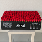 200 Red Roses in A Big long black box- Calendar