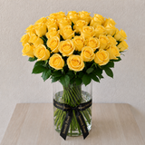 Yellow Roses in A Vase