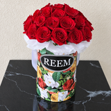 Colorful Box & Red Roses - Round