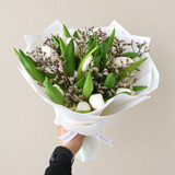 10 Tulips Bouquet - white Tulips