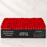 200 Red Roses in A Big long black box- Calendar
