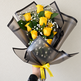 12 Yellow Roses Bouquet