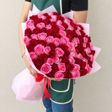 100 Pink and Red Roses Bouquet