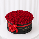 100 Red Roses - Large Round Box