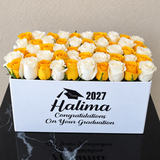 Yellow and white Roses box - Super deluxe