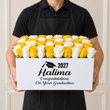 Yellow and white Roses box - Super deluxe