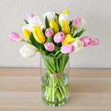 Mixed color tulips