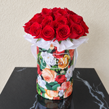 Colorful Box & Red Roses - Round - Graduation