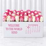 Pink and White Roses box - Super deluxe - Calendar