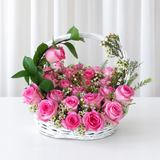 Pink roses in a Basket