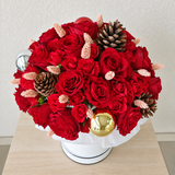 Merry Christmas Roses Box - Round