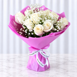 12 white roses bouquet