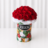 Colorful Box & Red Roses - Round