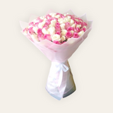 Pink and white roses bouquet