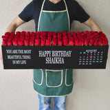 100 Red Roses in A long black box - calendar