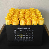 Deluxe Square Black box - Yellow roses ( Calendar )