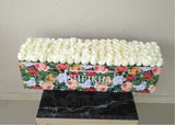 100 white Roses in A long Colorful box