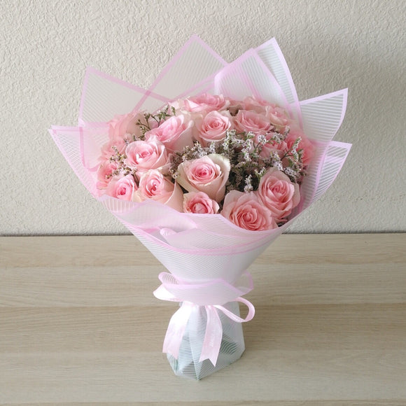 20 roses Bouquet - light Pink