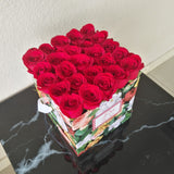 Red Roses in a Colorful Box - Eid