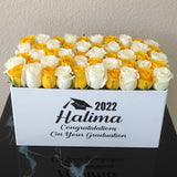 Yellow and white Roses box - Super deluxe