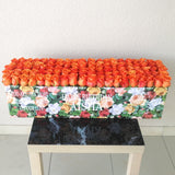 100 orange Roses in A long Colorful box