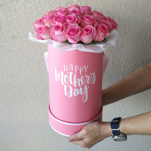 Mother's Day Round Box - Pink Roses