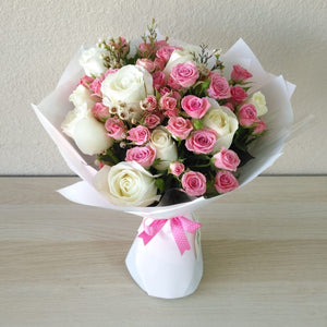 White roses and baby roses Bouquet