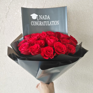 20 Red roses Bouquet - Personalized