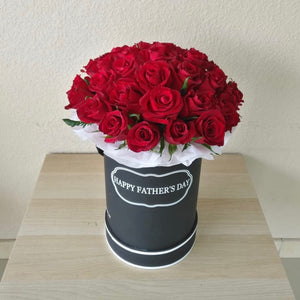Black Round Box & Red Roses - Father’s Day