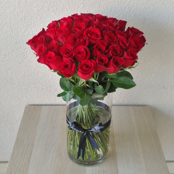 Red Roses in A Vase
