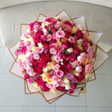 100 Stems of roses and baby roses bouquet
