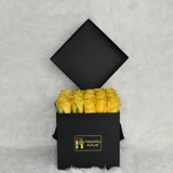 Black Roses Box - Yellow Roses in A Box - delivery in Dubai