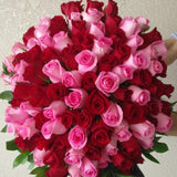 100 Pink And Red Roses Bouquet (Romantic Bouquet) Bouquets