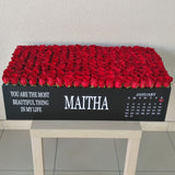 200 Red Roses in A Big long black box- Calendar