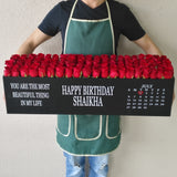 100 Red Roses in A long black box - calendar