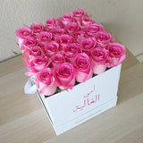 Happy Mother’s Day White Roses Box - Pink Roses