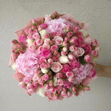 Assorted color Flowers bouquet - hydrangea and roses