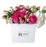 Assorted Color flowers in a square box - Pink