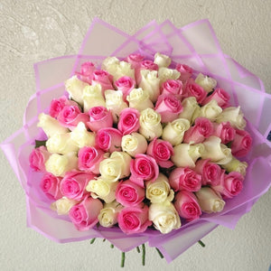Big Pink and What Roses bouquet