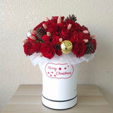 Merry Christmas Roses Box - Round