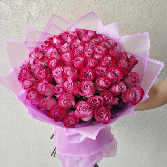 50 purple Roses Bouquet - Roses Delivery