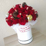 Merry Christmas Roses Box - Round