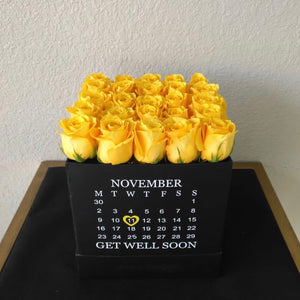 Standard Square Black box - Yellow roses ( Calendar )